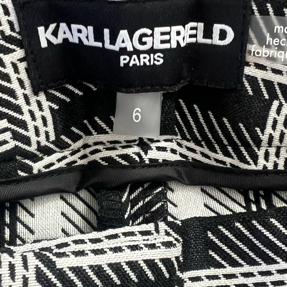 Karl Lagerfeld‎ Paris Women's Black Monogrammed Straight-Leg Pants Size 6 - Picture 4 of 7